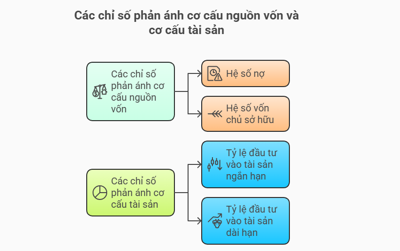 Các chỉ số phản ánh cơ cấu nguồn vốn và cơ cấu tài sản
