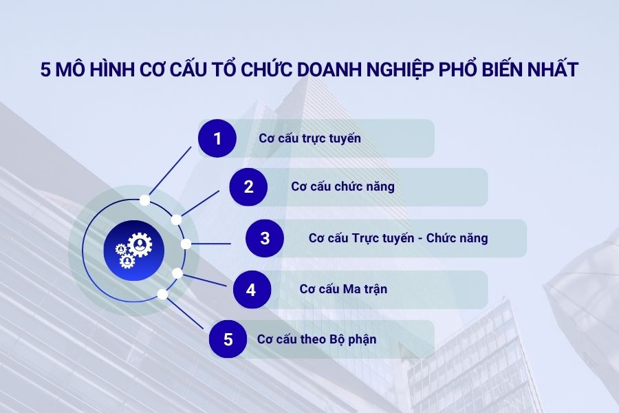 5 mô hình cơ cấu tổ chức doanh nghiệp phổ biến nhất
